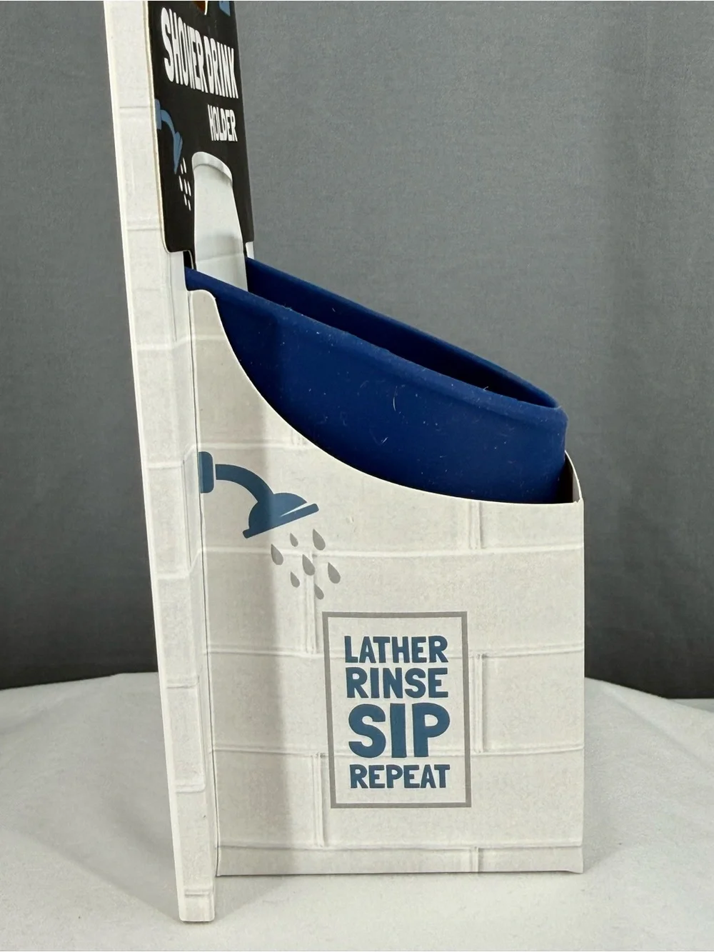 SudsKit Blue Shower Drink Holder - Non-Slip Shower Can Holder